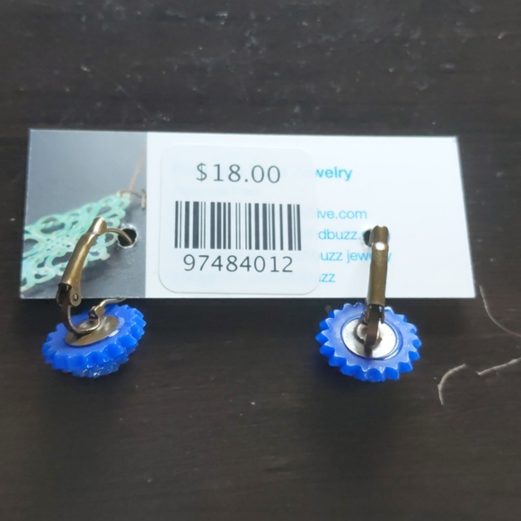 Blue Flower Earrings - Picture 3 of 3